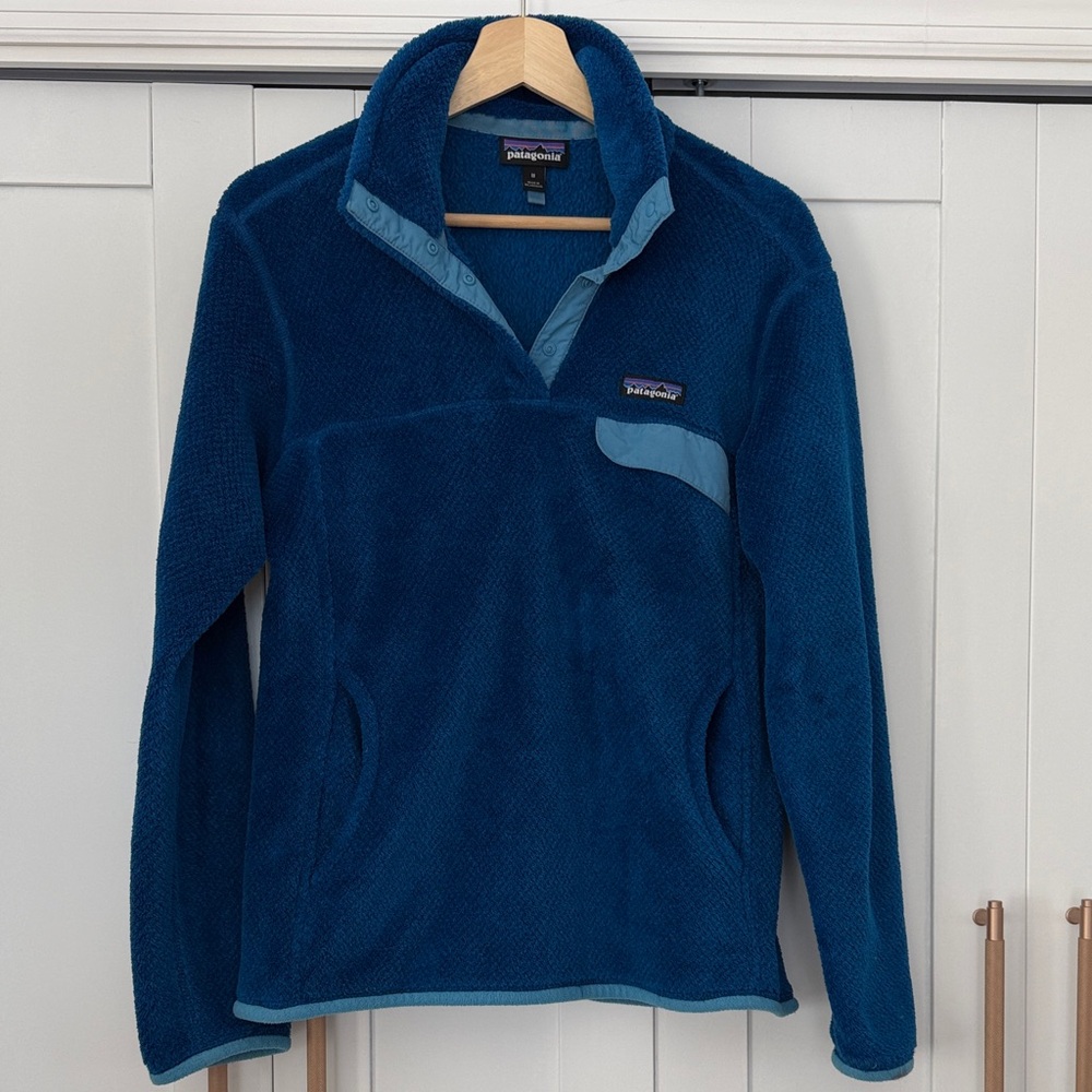Patagonia women's Fleece re tool snap pullover fleece sweater size medium blue